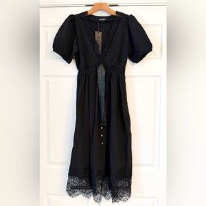 Disturbia Mortuary Lace Button Up Midi Dress Sz 2
